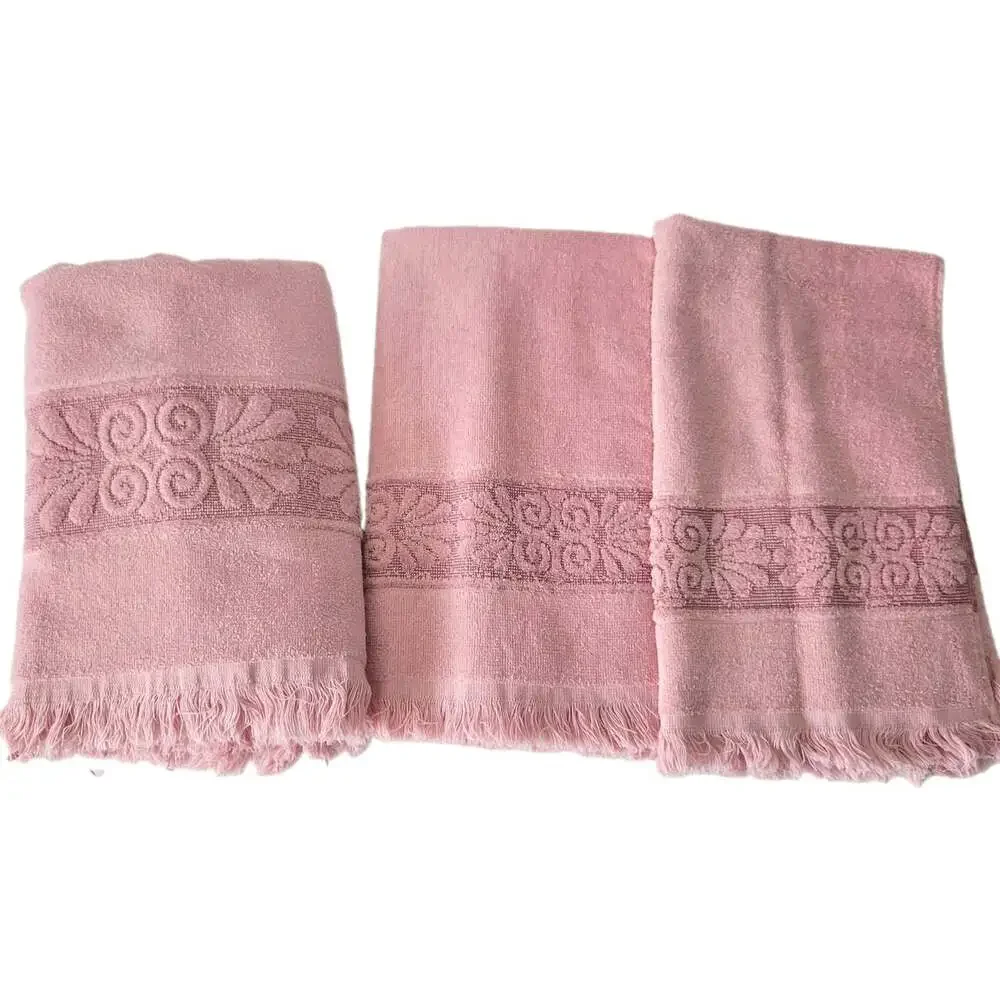 Cannon Santa Cruz Towel Set Of 3 Vintage Pink 1 Bath Towel 2 Hand Towels Fringe